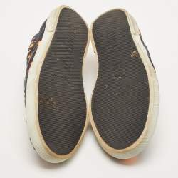 Jimmy Choo Black/Orange Lace Slip on Sneakers Size 39