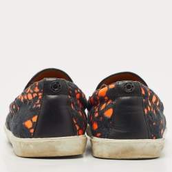 Jimmy Choo Black/Orange Lace Slip on Sneakers Size 39