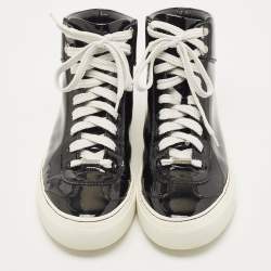 Jimmy Choo Black Patent Leather High Top Sneakers Size 41