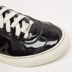 Jimmy Choo Black Patent Leather High Top Sneakers Size 41