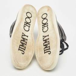 Jimmy Choo Black Croc Embossed Leather Belgravia Sneakers Size 44
