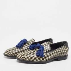 Jimmy Choo Two Tone Printed Coated Canvas Foxley Smoking Slippers Size 39