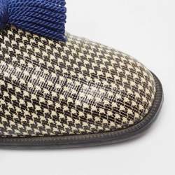 Jimmy Choo Two Tone Printed Coated Canvas Foxley Smoking Slippers Size 39