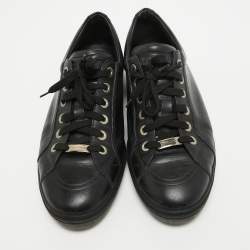 Jimmy Choo Black Leather Ace Low Top Sneakers Size 43.5