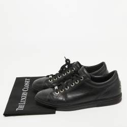 Jimmy Choo Black Leather Ace Low Top Sneakers Size 43.5