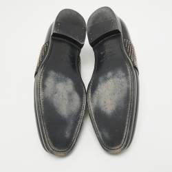 Jimmy Choo Black Leather Embellished Slip On Loafers Size 42
