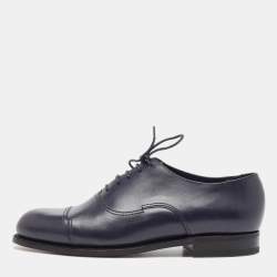 J.M.Weston Navy Blue Leather Lace Up Oxfords Size 41