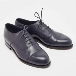 J.M.Weston Navy Blue Leather Lace Up Oxfords Size 41