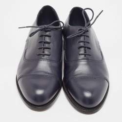 J.M.Weston Navy Blue Leather Lace Up Oxfords Size 41