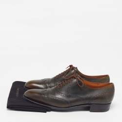 Pre Owned حذاء أكسفورد جاي إم ويتسون جلد بدرجتين رباط مقاس 42