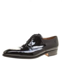 J.M.Weston Black Patent Leather Lace Up Derby Size 43
