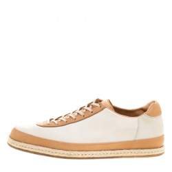  J.M.Weston Two Tone Leather Espadrille Low Top Sneakers Size 42.5