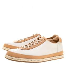  J.M.Weston Two Tone Leather Espadrille Low Top Sneakers Size 42.5