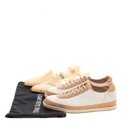  J.M.Weston Two Tone Leather Espadrille Low Top Sneakers Size 42.5