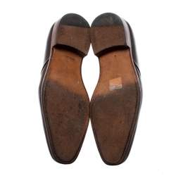 J.M Weston Brown Leather Lace Up Derby Size 41