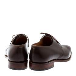 J.M Weston Brown Leather Lace Up Derby Size 41