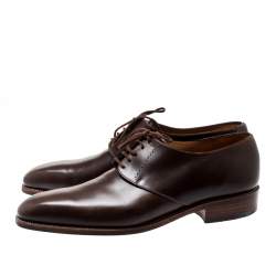 J.M Weston Brown Leather Lace Up Derby Size 41