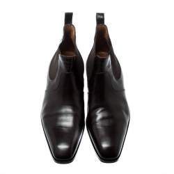 J.M. Weston Dark Brown Leather Chelsea Boots Size 42
