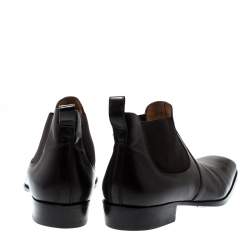 J.M. Weston Dark Brown Leather Chelsea Boots Size 42