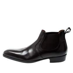 J.M. Weston Dark Brown Leather Chelsea Boots Size 42