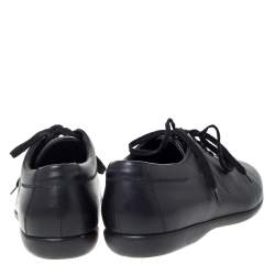 J.M Weston Black Leather Low Top Sneakers Size 42