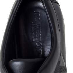 J.M Weston Black Leather Low Top Sneakers Size 42