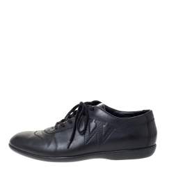 J.M Weston Black Leather Low Top Sneakers Size 42