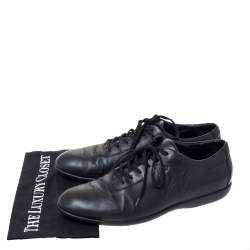 J.M Weston Black Leather Low Top Sneakers Size 42