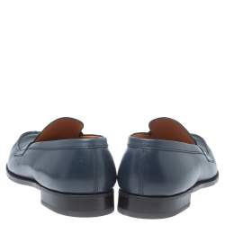 JM Weston Blue Leather Penny Loafers Size 44