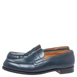 JM Weston Blue Leather Penny Loafers Size 44