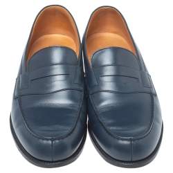 JM Weston Blue Leather Penny Loafers Size 44