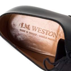 J.M.Weston Black Leather Lace Up Square Toe Derby Size 40