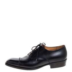 J.M.Weston Black Leather Lace Up Square Toe Derby Size 40