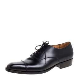J.M.Weston Black Leather Lace Up Square Toe Derby Size 40