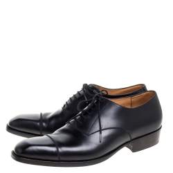 J.M.Weston Black Leather Lace Up Square Toe Derby Size 40