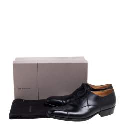 J.M.Weston Black Leather Lace Up Square Toe Derby Size 40