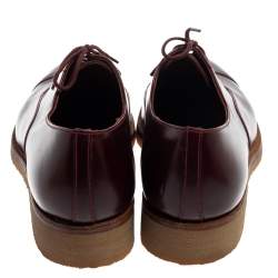 J.M.Weston Burgundy Leather Cap Toe Lace Up Oxford Size 41