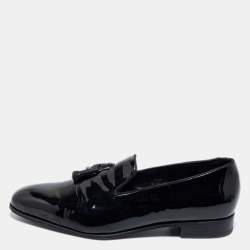 J.M.Weston Black Patent Leather Tassel Slip On Loafers Size 42