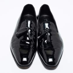 J.M.Weston Black Patent Leather Tassel Slip On Loafers Size 42