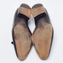 J.M.Weston Black Leather Tassel Slip On Loafers Size 42