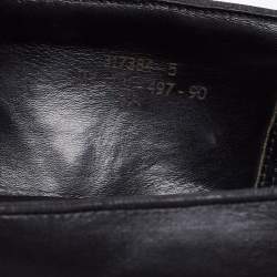J.M.Weston Black Leather Tassel Slip On Loafers Size 42