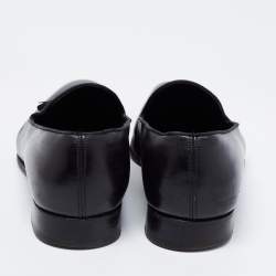 J.M.Weston Black Leather Tassel Slip On Loafers Size 42