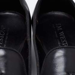 J.M.Weston Black Leather Tassel Slip On Loafers Size 42