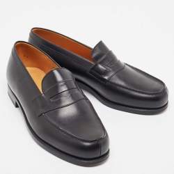 JM Weston Dark Blue Leather Penny Loafers Size 41