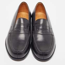 JM Weston Dark Blue Leather Penny Loafers Size 41