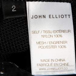 John Elliott Black High Shrunk Nylon Mountain Shorts S