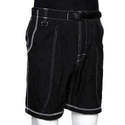 John Elliott Black High Shrunk Nylon Mountain Shorts S