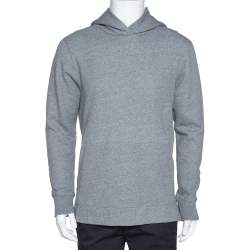 John Elliott Dark Grey Marl Cotton Hooded Villain Sweatshirt L