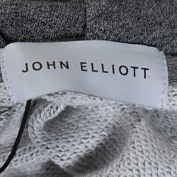 John Elliott Dark Grey Marl Cotton Hooded Villain Sweatshirt L