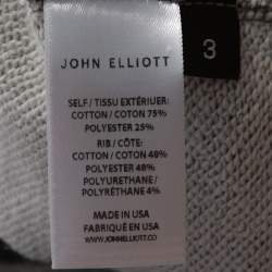John Elliott Dark Grey Marl Cotton Hooded Villain Sweatshirt L